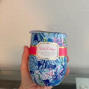 Lilly Pulitzer Blue and Pink Floral Tumbler